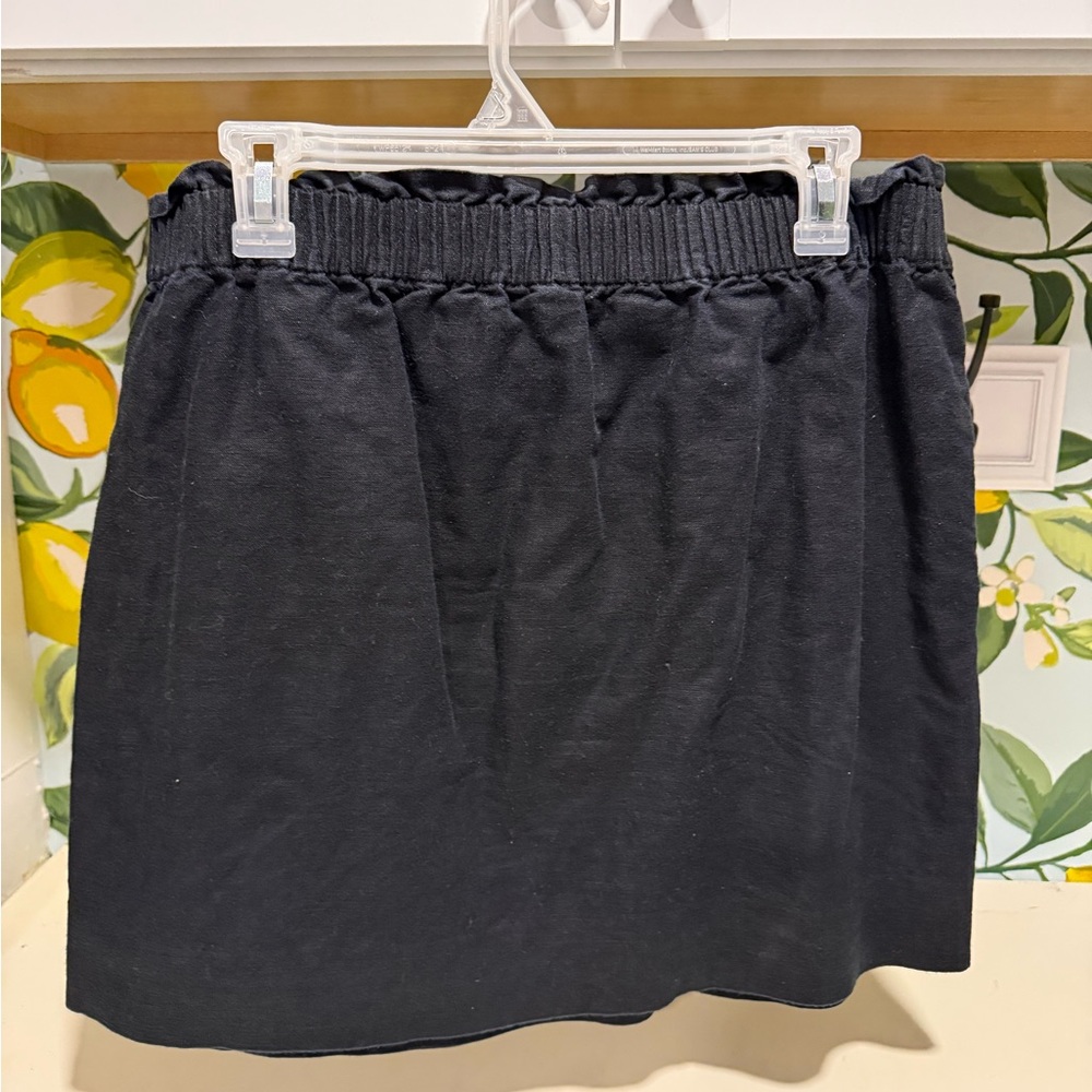 J. Crew Black Linen Skirt